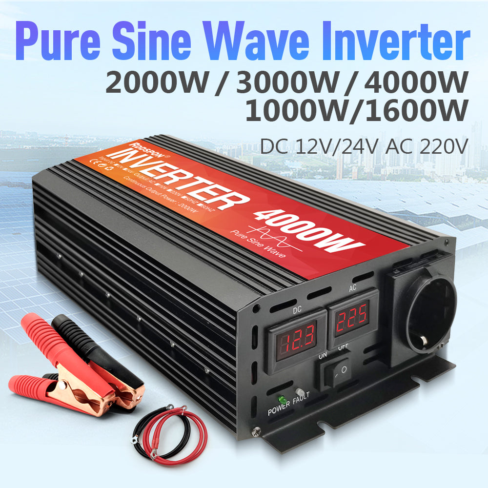 RDDSPON Pure Sine Wave Inverter 12v 24v To 220v 50Hz 60Hz Car Inverter 2000W 3000W 4000W Voltage Converter Power Solar Inverter