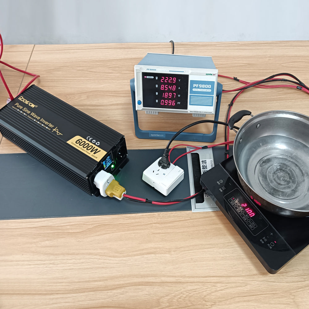 RDDSPON Pure Sine Wave Inverters 4000W 5000W 6000W Double EU SocketDC 12V 24V 48V to AC 110V 220V,50Hz,60Hz Voltage Converter