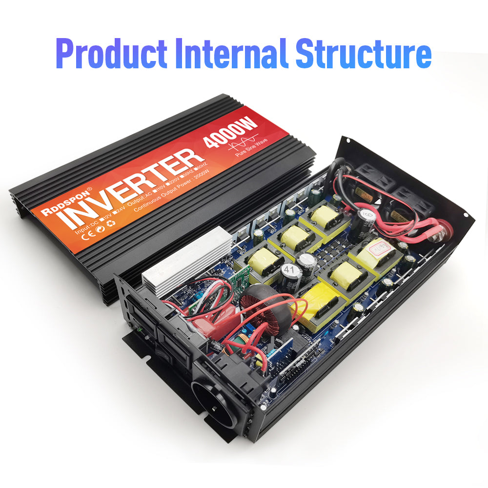 RDDSPON Pure Sine Wave Inverter 12v 24v To 220v 50Hz 60Hz Car Inverter 2000W 3000W 4000W Voltage Converter Power Solar Inverter