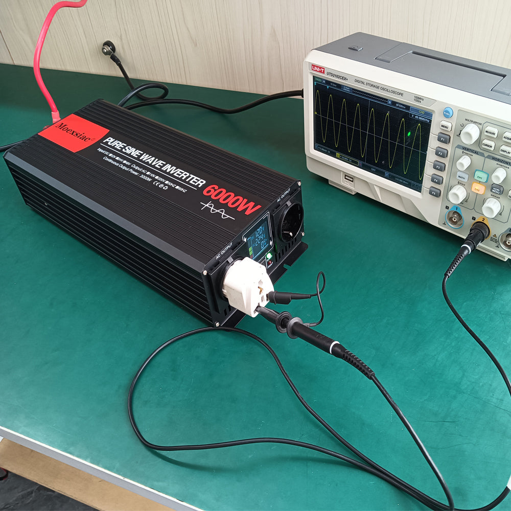Moexsiac Pure Sine Wave Inverters 4000W 5000W 6000W Double EU Socket Car Inverter DC 12V 24V 48V To AC 220V Voltage Converters