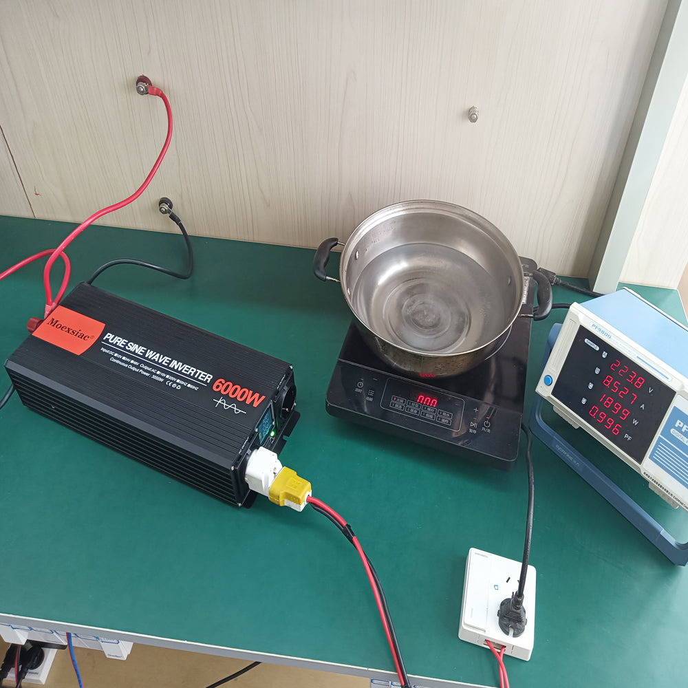 Moexsiac Pure Sine Wave Inverters 4000W 5000W 6000W Double EU Socket Car Inverter DC 12V 24V 48V To AC 220V Voltage Converters
