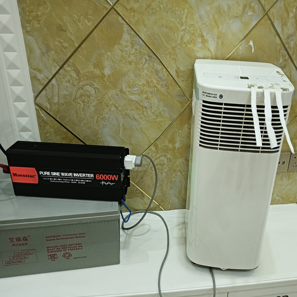 Moexsiac Pure Sine Wave Inverters 4000W 5000W 6000W Double EU Socket Car Inverter DC 12V 24V 48V To AC 220V Voltage Converters