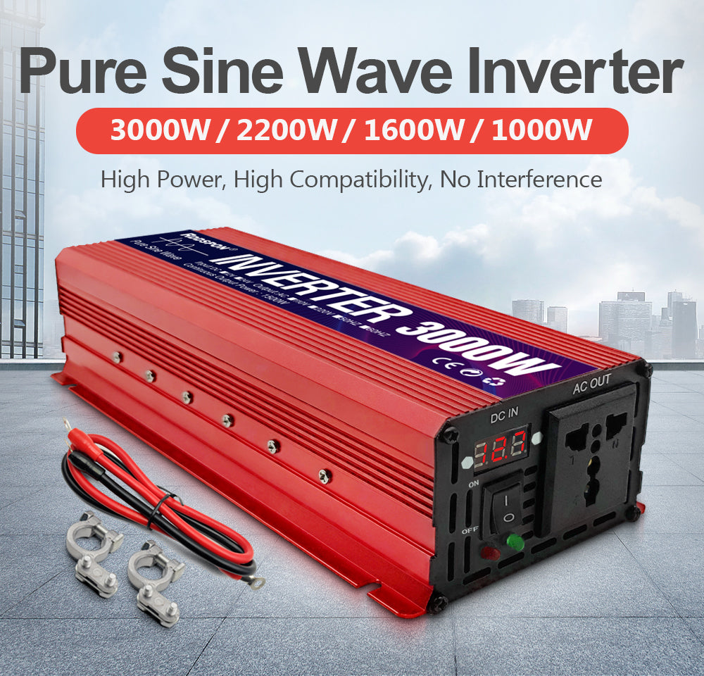 RDDSPON Car Inverter Pure Sine Wave Inverter 3000W 2200W 1600W 1000W