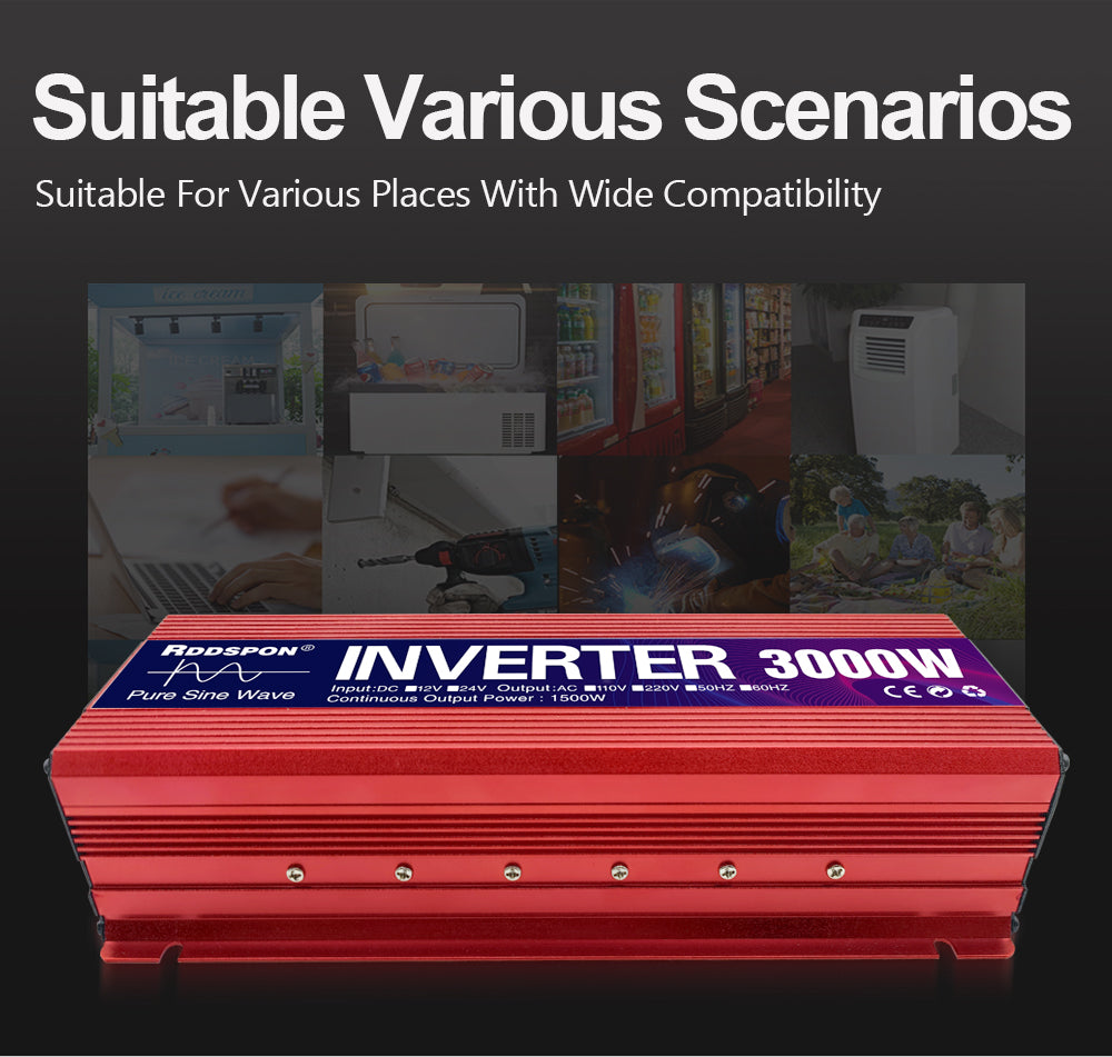 RDDSPON Car Inverter Pure Sine Wave Inverter 3000W 2200W 1600W 1000W