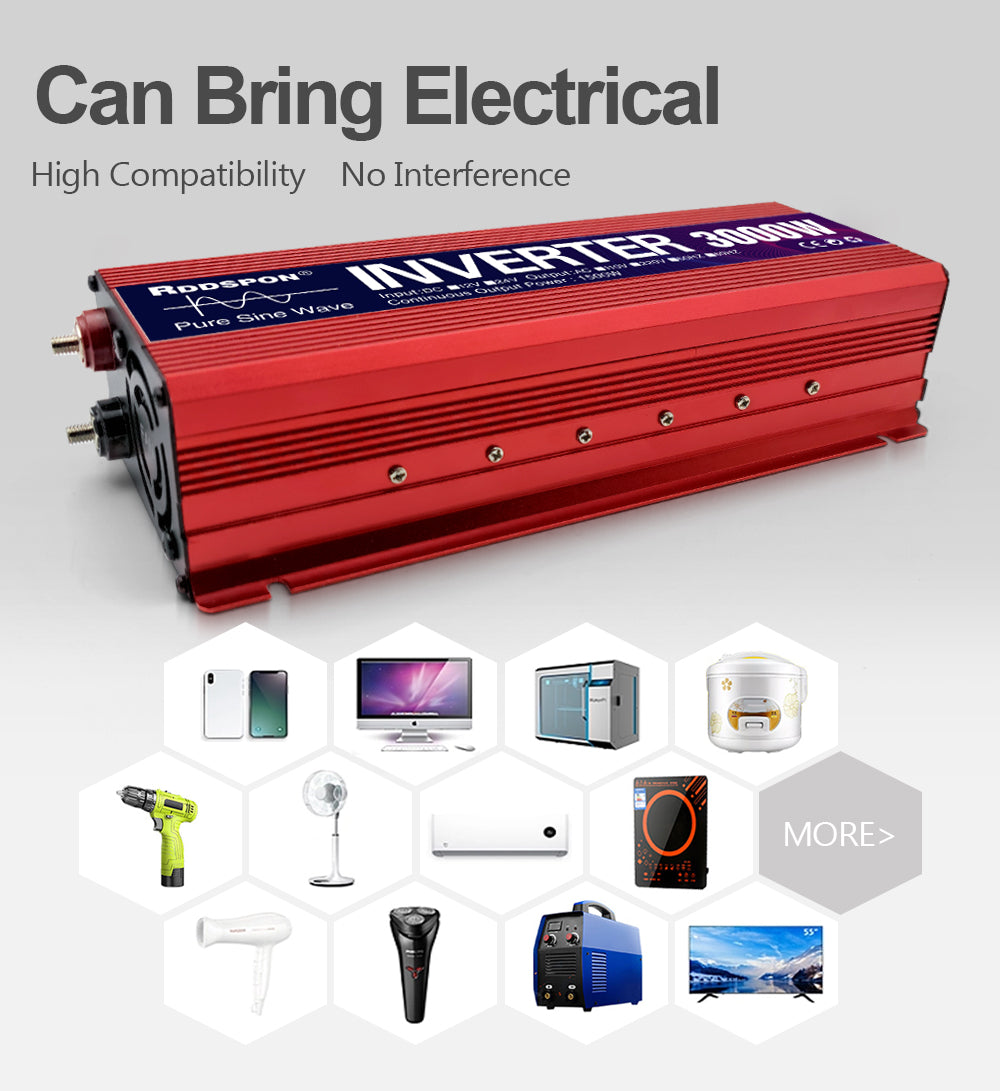 RDDSPON Car Inverter Pure Sine Wave Inverter 3000W 2200W 1600W 1000W