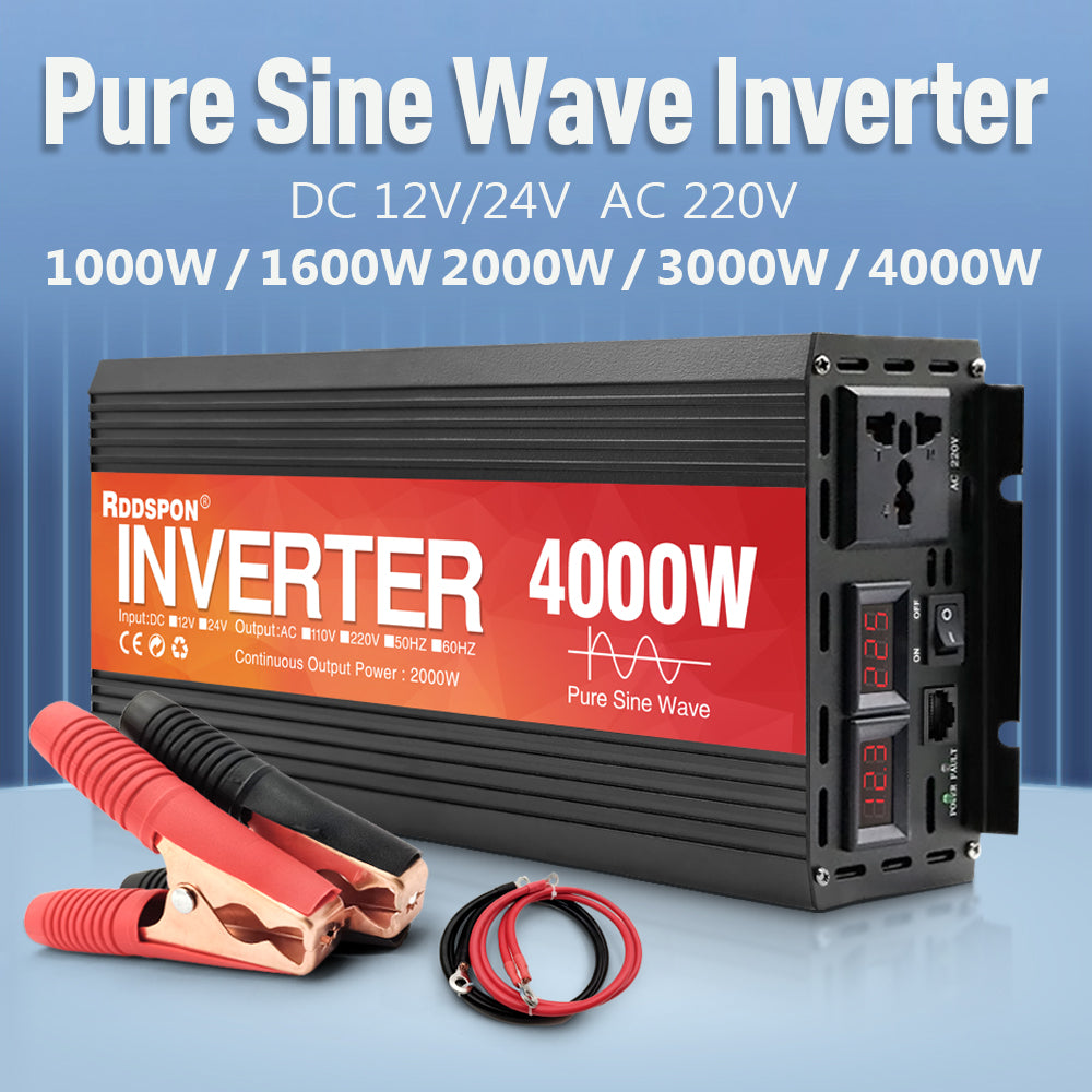 RDDSPON Car Inverter 2000W 3000W 4000W Converter Power Solar Inverter Universal plug