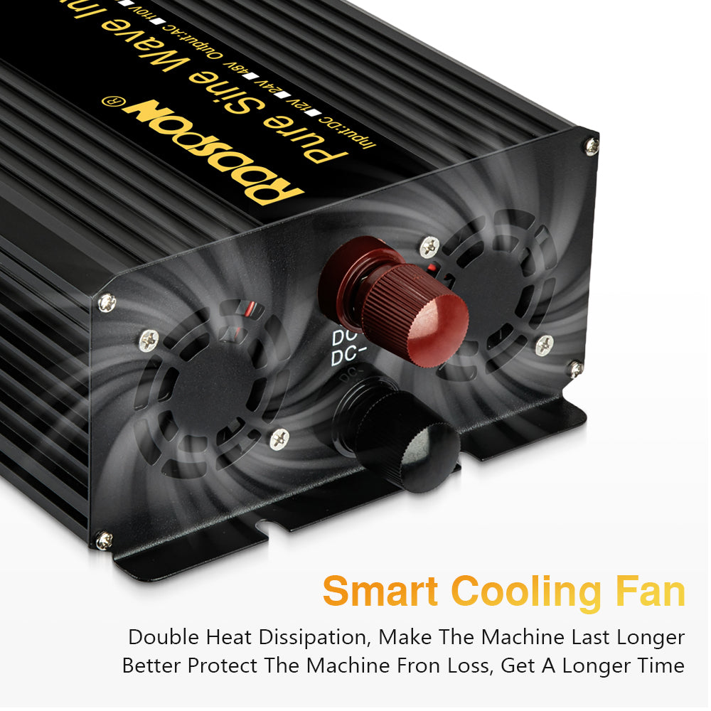 RDDSPON Pure Sine Wave Inverters 4000W 5000W 6000W Double EU SocketDC 12V 24V 48V to AC 110V 220V,50Hz,60Hz Voltage Converter