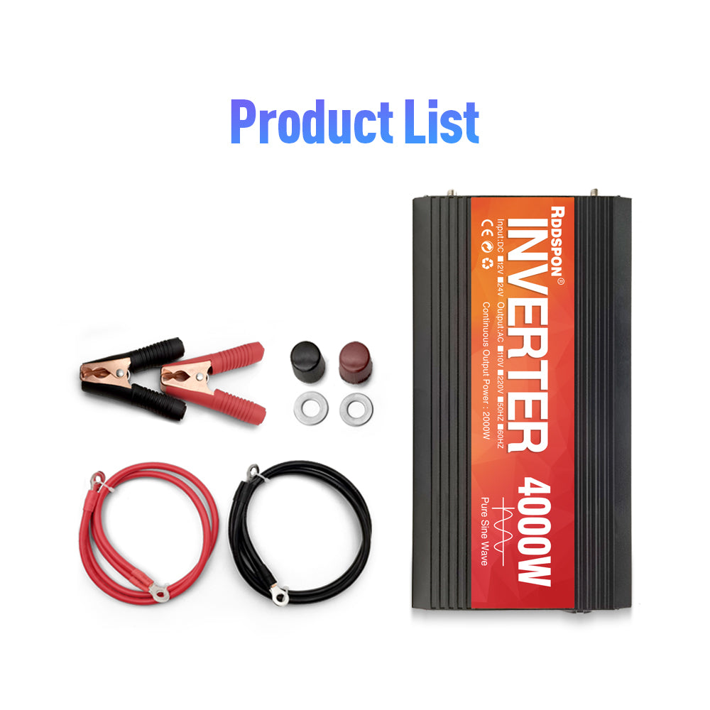 RDDSPON Pure Sine Wave Inverter 12v 24v To 220v 50Hz 60Hz Car Inverter 2000W 3000W 4000W Voltage Converter Power Solar Inverter