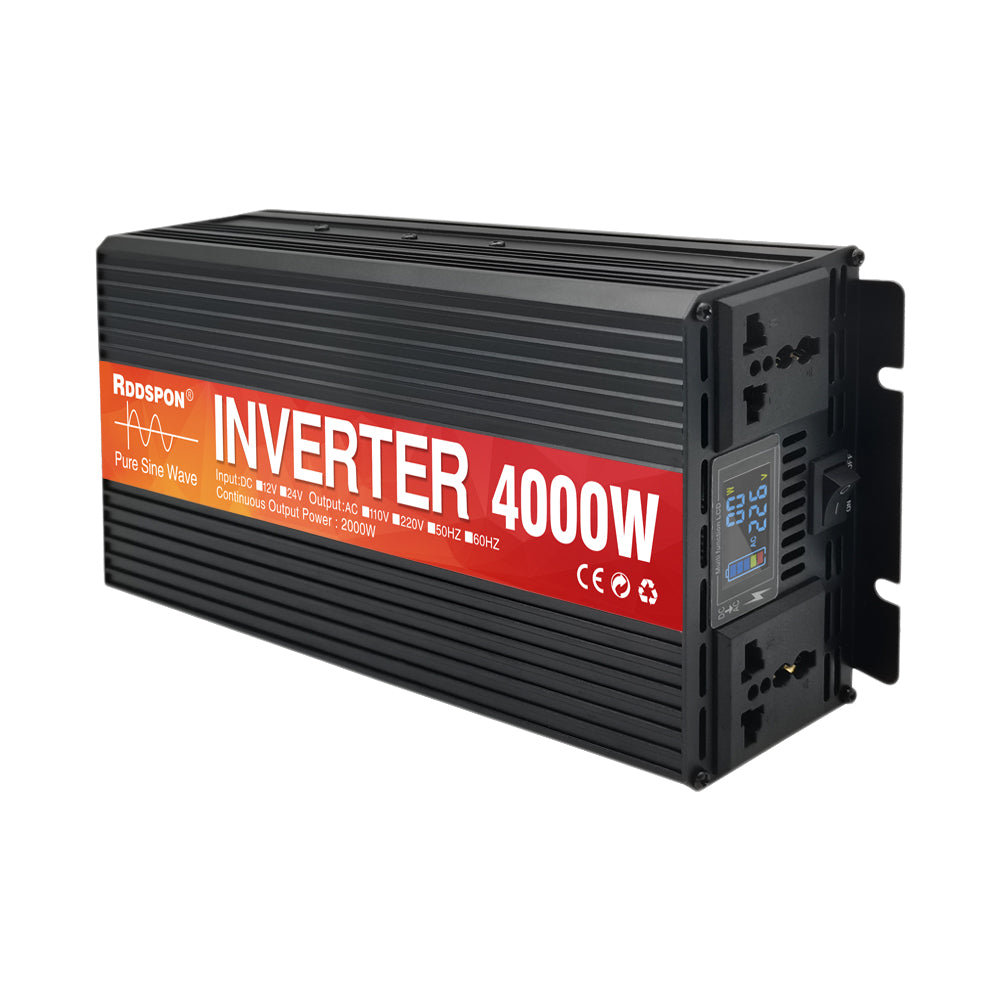 RDDSPON 4000W 3000W Car Inverter Universal Plug LCD Display Screen Solar Inverter